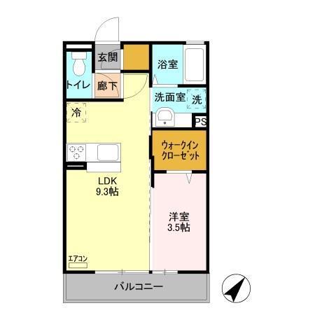 セジュール富久(1LDK/3階)の間取り写真
