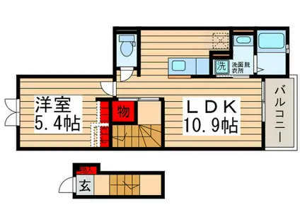 アンジュ アルモニー(1LDK/2階)の間取り写真