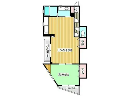 レジデンスSHINODA(1LDK/2階)の間取り写真