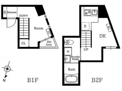 プレニーズ護国寺PREMIER(1DK/B1階)の間取り写真