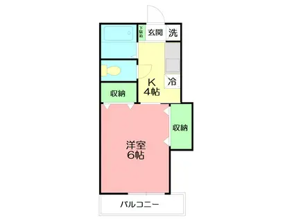 マニクール(1K/2階)の間取り写真