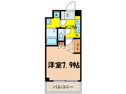 アーデン江坂III(1K/3階)の間取り写真