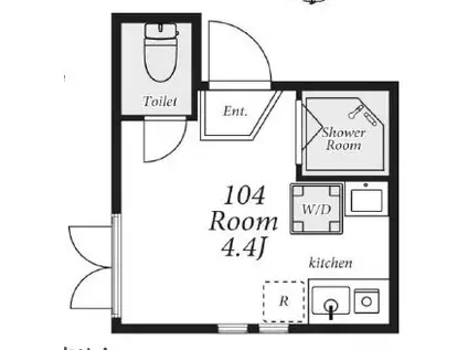 シエスタ大久保B(ワンルーム/1階)の間取り写真