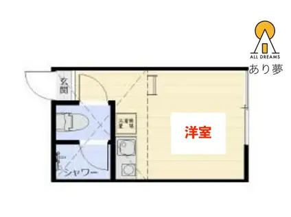 ユナイト阪東橋ラフォンテーヌ(ワンルーム/2階)の間取り写真