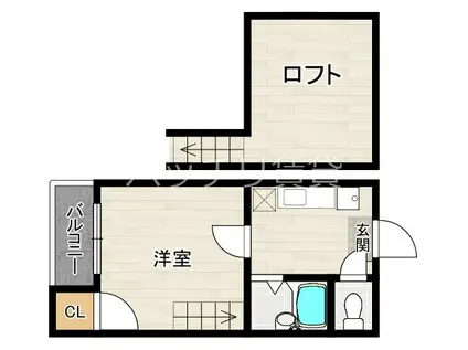 マリーコーポII(1K/1階)の間取り写真