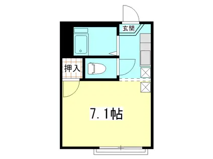 コーポ加藤(ワンルーム/2階)の間取り写真