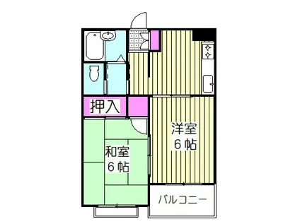 リバーサイドハイツ(2DK/3階)の間取り写真