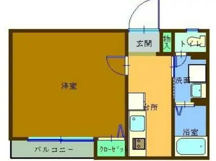 VILLA DESTE ヴィラデステ(1K/1階)の間取り写真