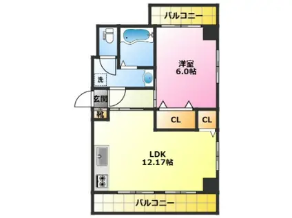 サンロイヤルハイツ(1LDK/2階)の間取り写真