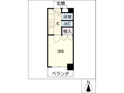 ピアモトマチ(1K/2階)の間取り写真
