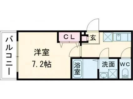 ＪＲ青梅線 牛浜駅 徒歩4分 3階建 築1年(1K/3階)の間取り写真