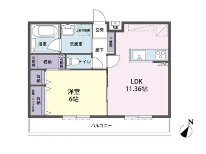 SUN STREAM(1LDK/1階)の間取り写真