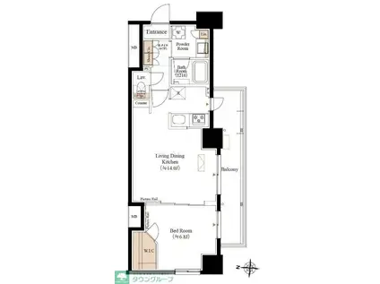ブランシエスタ両国(1LDK/2階)の間取り写真