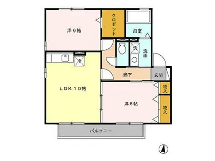 コンフォートマルヒラ(2LDK/2階)の間取り写真