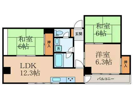 ハイツエリーPART2(3LDK/2階)の間取り写真