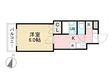 ファミール(1K/3階)の間取り写真