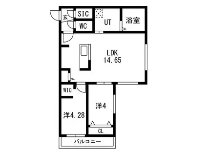 GA-福住1-1MS A棟(2LDK/2階)の間取り写真