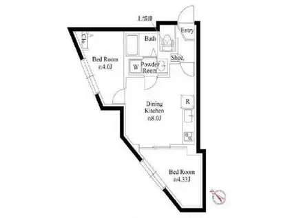 エルファーロ明大前III(2DK/1階)の間取り写真