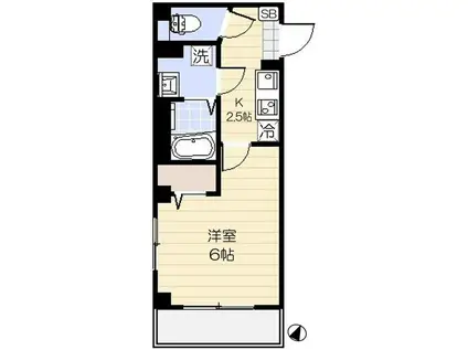 サンシエ大宮(1K/3階)の間取り写真