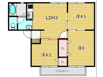 サンモリックA棟(3LDK/1階)の間取り写真
