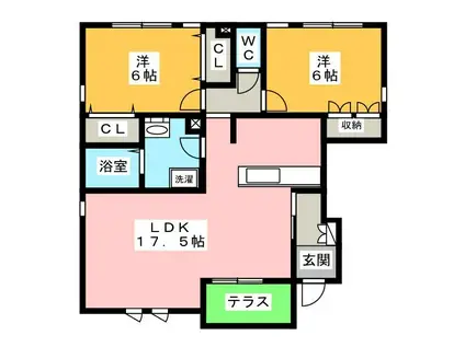 フォレストメゾンΑII(2LDK/1階)の間取り写真