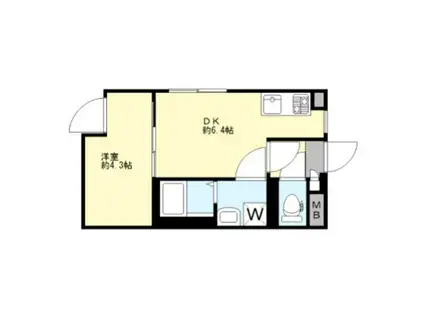 LUXE文京白山(1DK/2階)の間取り写真