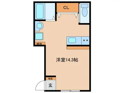 サンメゾン岡本 II(ワンルーム/2階)の間取り写真