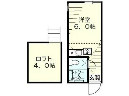 ユナイト洲崎フェリペ・スコラーリ(ワンルーム/2階)の間取り写真