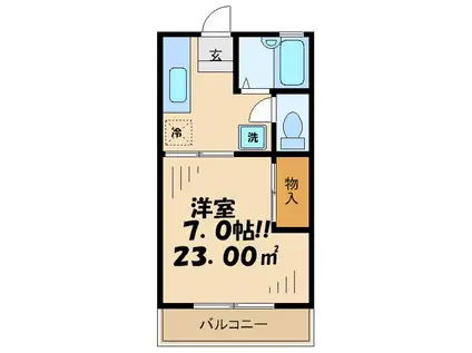 サンハイム(1K/2階)の間取り写真