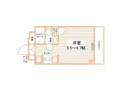 レスピール三鷹(1K/3階)の間取り写真