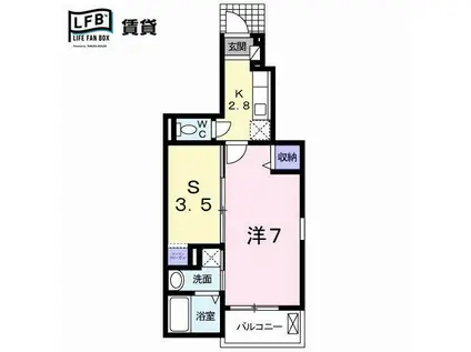 ソフィア.YM II(1SK/1階)の間取り写真