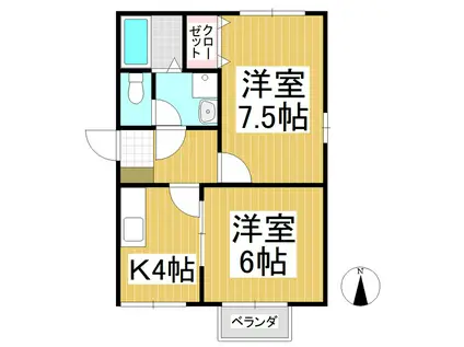 エミール III(2K/2階)の間取り写真