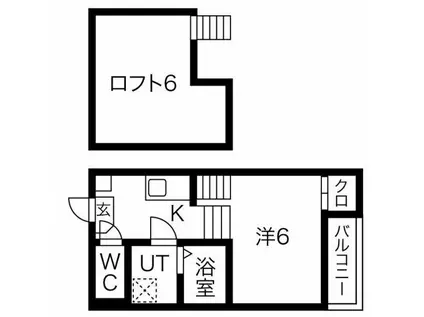 リバーサイド露橋(1K/2階)の間取り写真