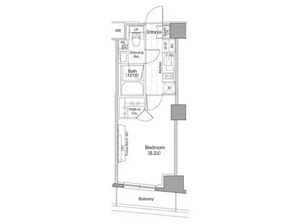 ザ・パークハビオ新宿(1K/6階)の間取り写真