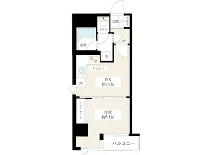 カスタリア新宿御苑(1DK/12階)の間取り写真