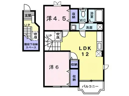 ハ-ヴェストFーB(2LDK/2階)の間取り写真