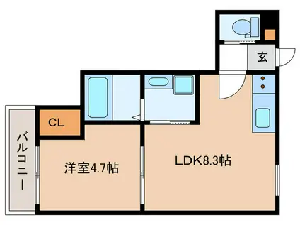 ALEGRIA長田蓮宮通(1LDK/1階)の間取り写真