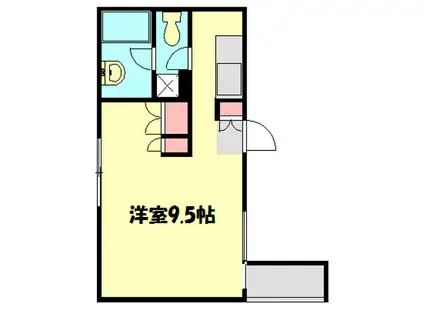 シャトー平塚(ワンルーム/4階)の間取り写真