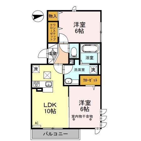 ロイジェントパークスレイクタウンIII J(2LDK/1階)の間取り写真