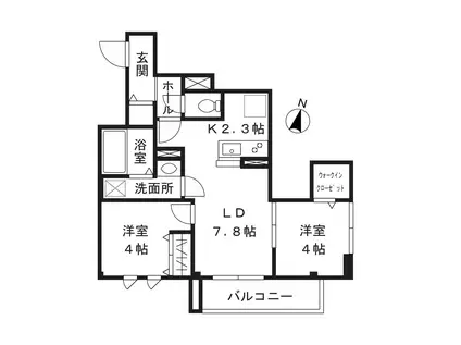 VERE LUNA(2LDK/3階)の間取り写真