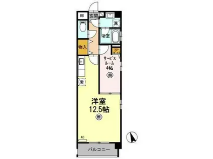 B-ONE(ワンルーム/4階)の間取り写真