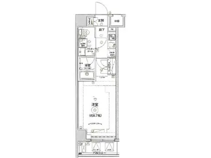 セジョリ押上イースト(1K/6階)の間取り写真