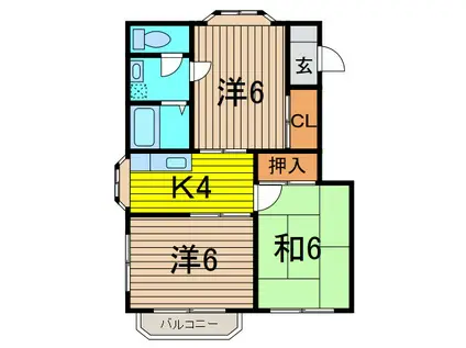 ハイツ西野(3K/2階)の間取り写真