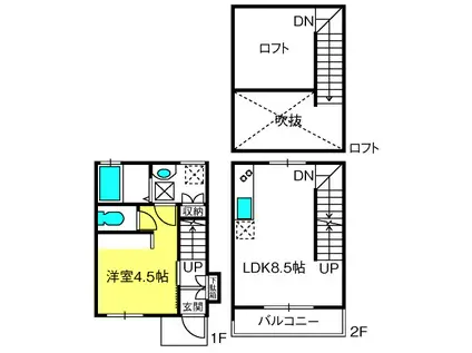 VERANDA(1LDK/1階)の間取り写真