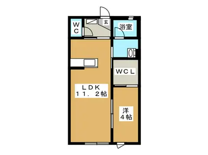 サクセスFUJINOMIYA(1LDK/1階)の間取り写真
