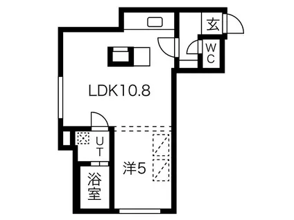 プログレス(1LDK/3階)の間取り写真