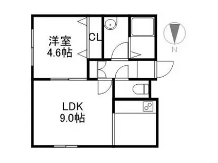 GRANVIA南7条(1LDK/1階)の間取り写真