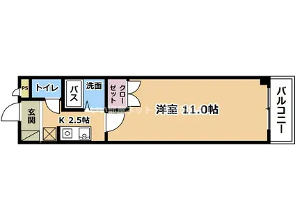 エルシリト(1K/3階)の間取り写真