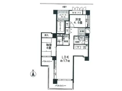 光が丘パークタウンいちょう通八番街1号棟(2LDK/3階)の間取り写真