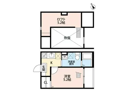 ソレイユの丘(1K/1階)の間取り写真